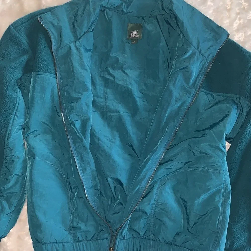 Wild Fable Womens Size M Teal Fleece Nylon Jacket Size Medium
